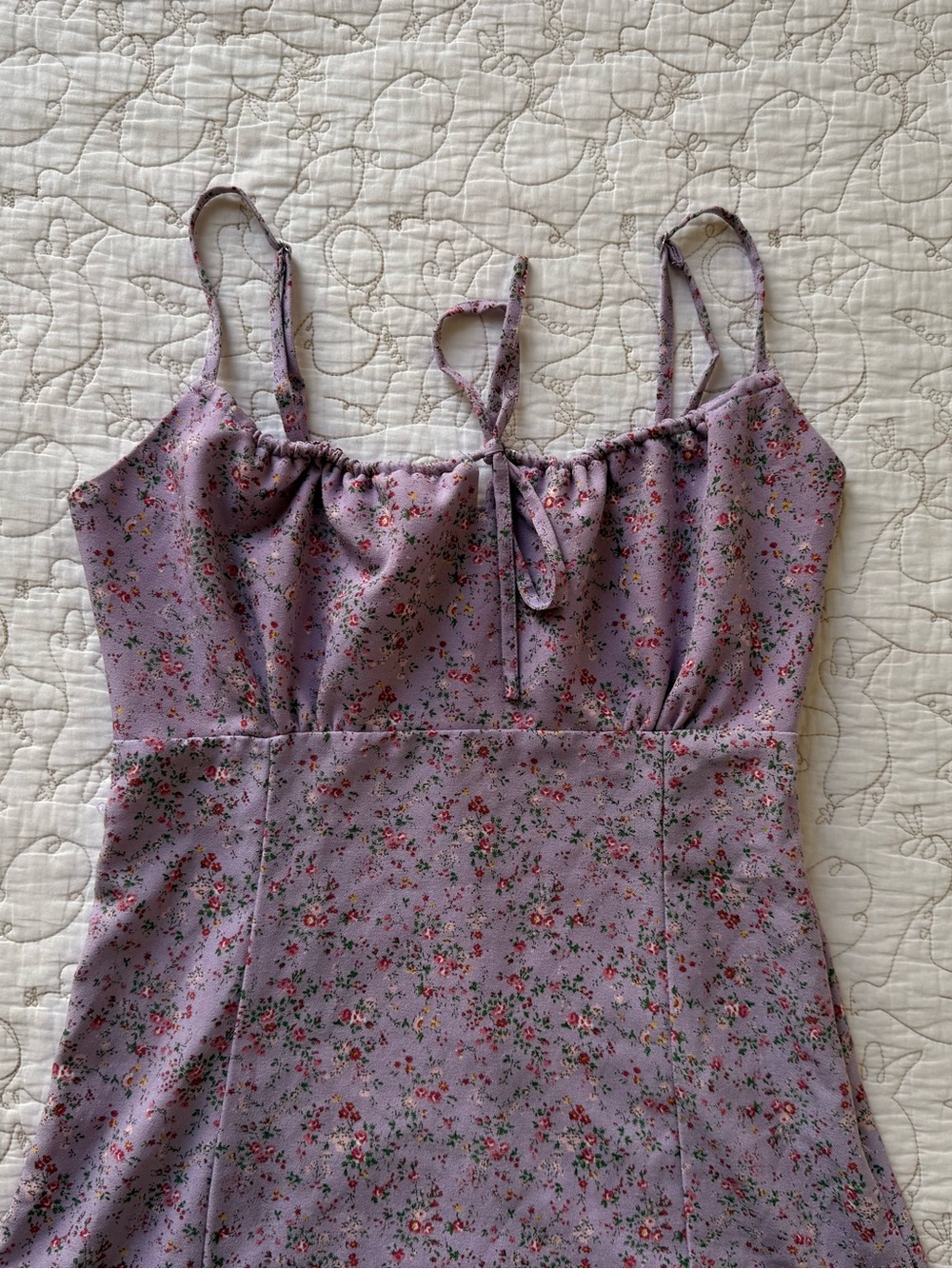 brandy melville lilac jennifer floral mini dress with adjustable straps 🪻🌸🌺